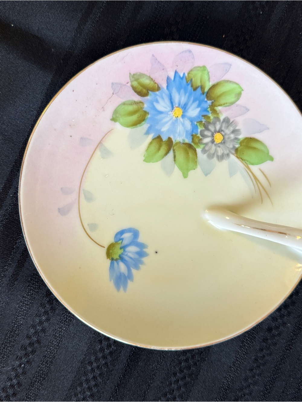 Vintage Meito China Hand-Painted Porcelain lemon dish nappy
